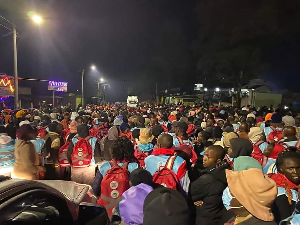 File image of Kenyans thronging into Kericho Green Stadium for Mashujaa Day Celebrations.